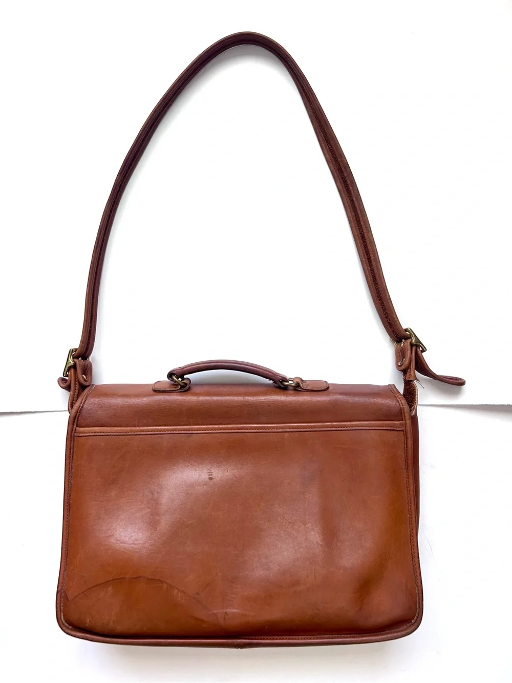 Vintage 1990s Coach Metropolitan Messenger Briefcase Bag  #5180 British Tan